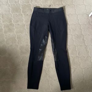 Theory Merryn C Mandatory Black Skinny Riding Pants with Lamb Leather inserts.